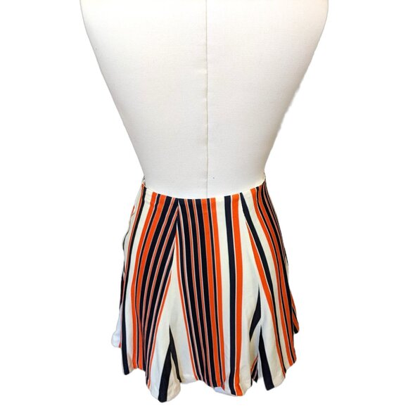 Vintage 70s Mini Skirt Retro A Line Skater Skirt Funky Striped Summer Disco XS - Picture 6 of 7